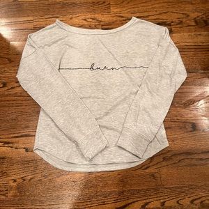 Burn Boot Camp Long Sleeve Off Shoulder Top - Women’s Small - Like NEW